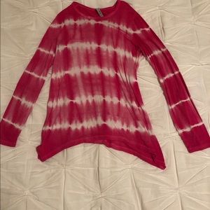 Striped/ tie die top
